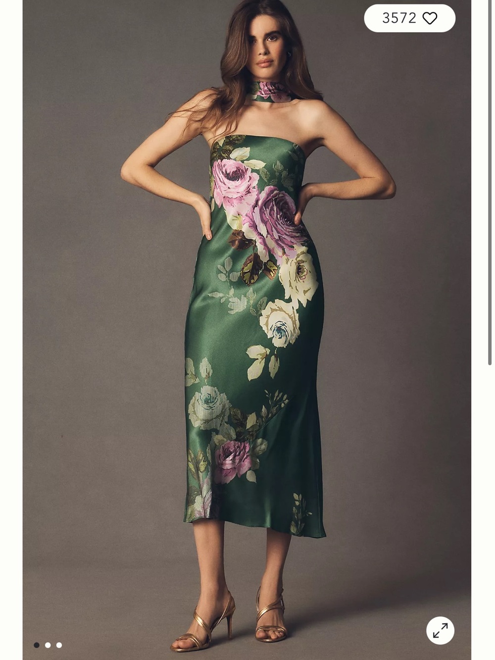 BHLDN Leah Strapless Satin Scarf
Slip Midi Dress (does not include neck scarf